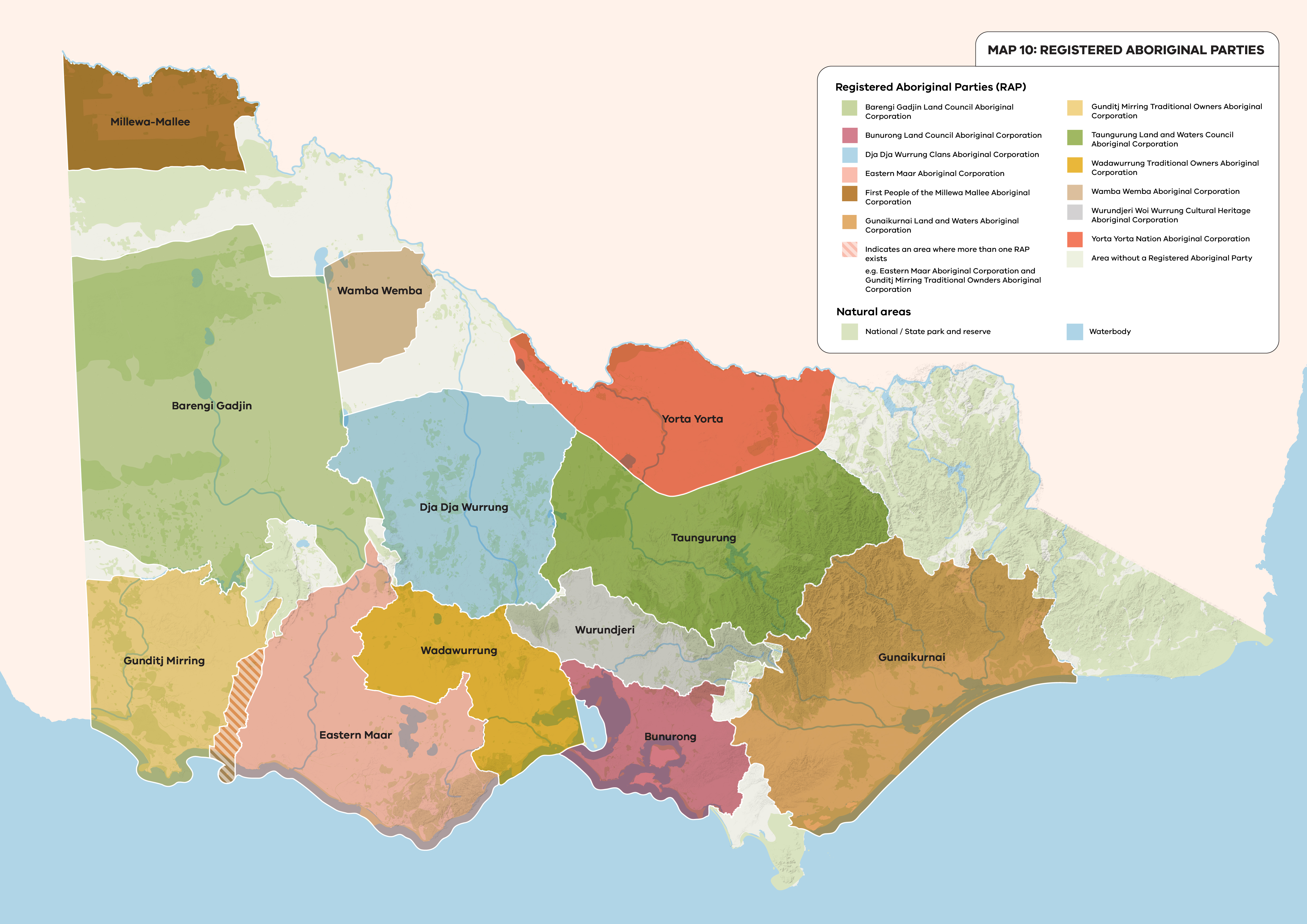 Map showing all Registered Aboriginal Parties within Victoria