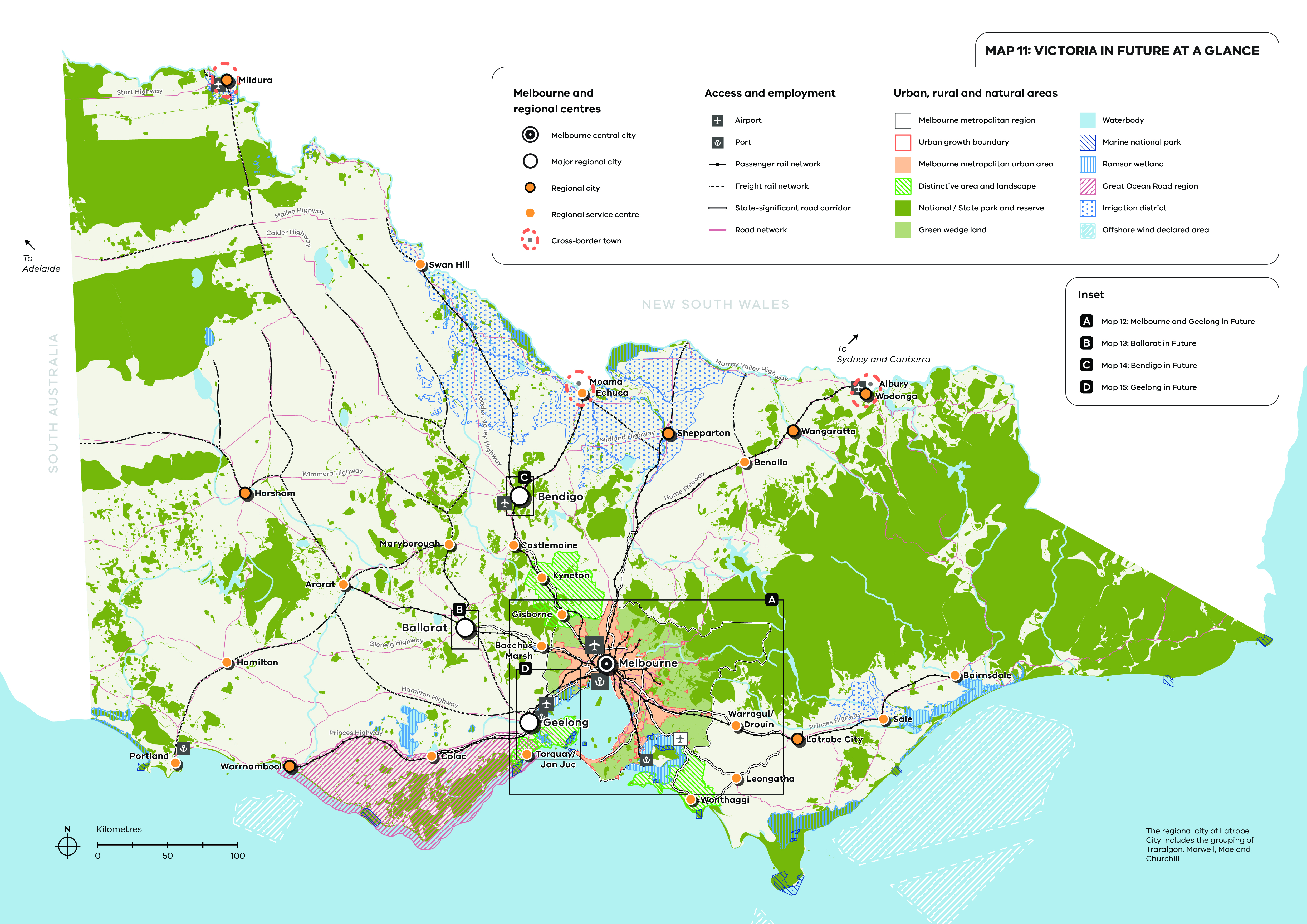 Map displays how Victoria highlights the types of changes that Plan for Victoria will implement