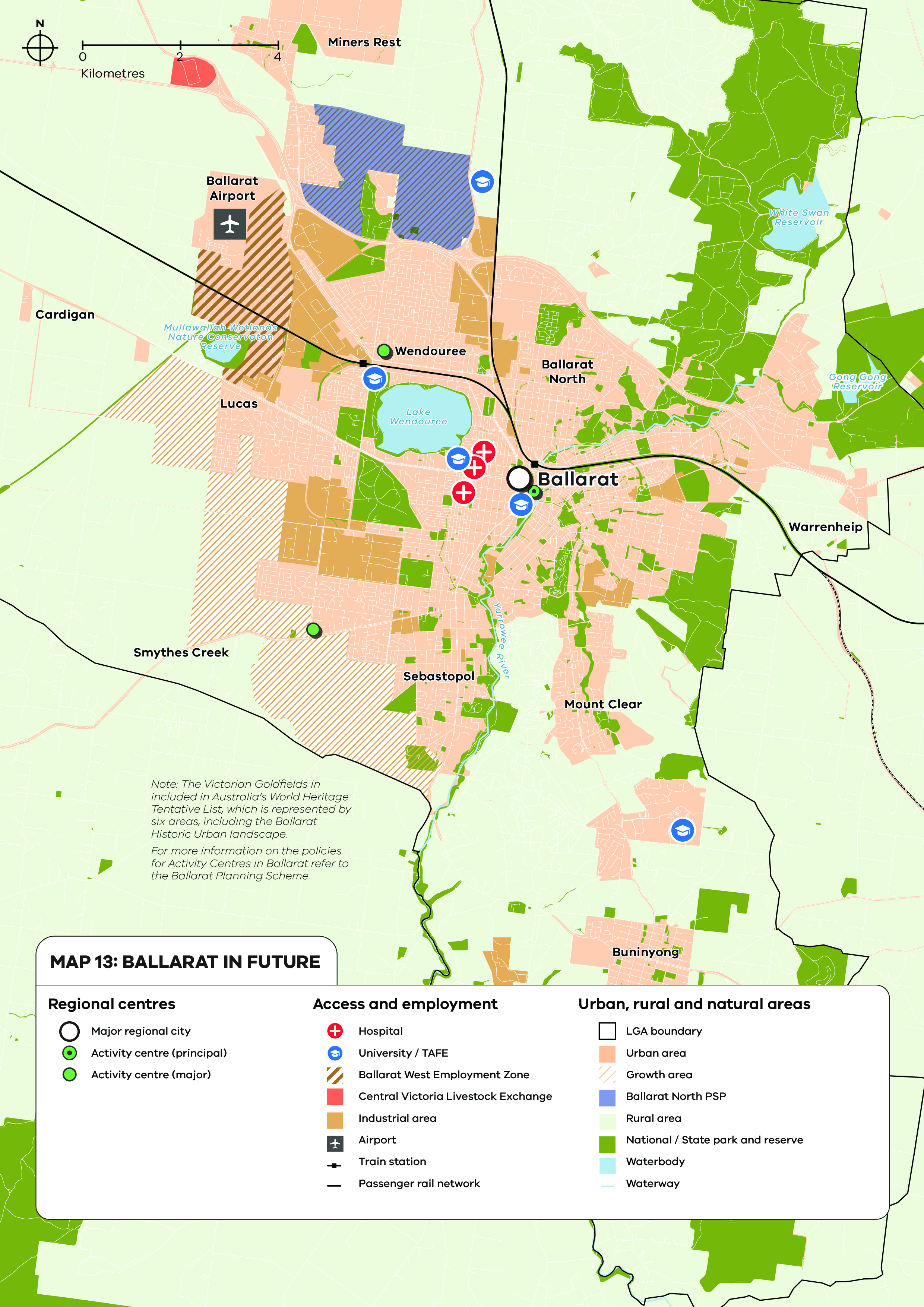 A map of high level future changes to Ballarat