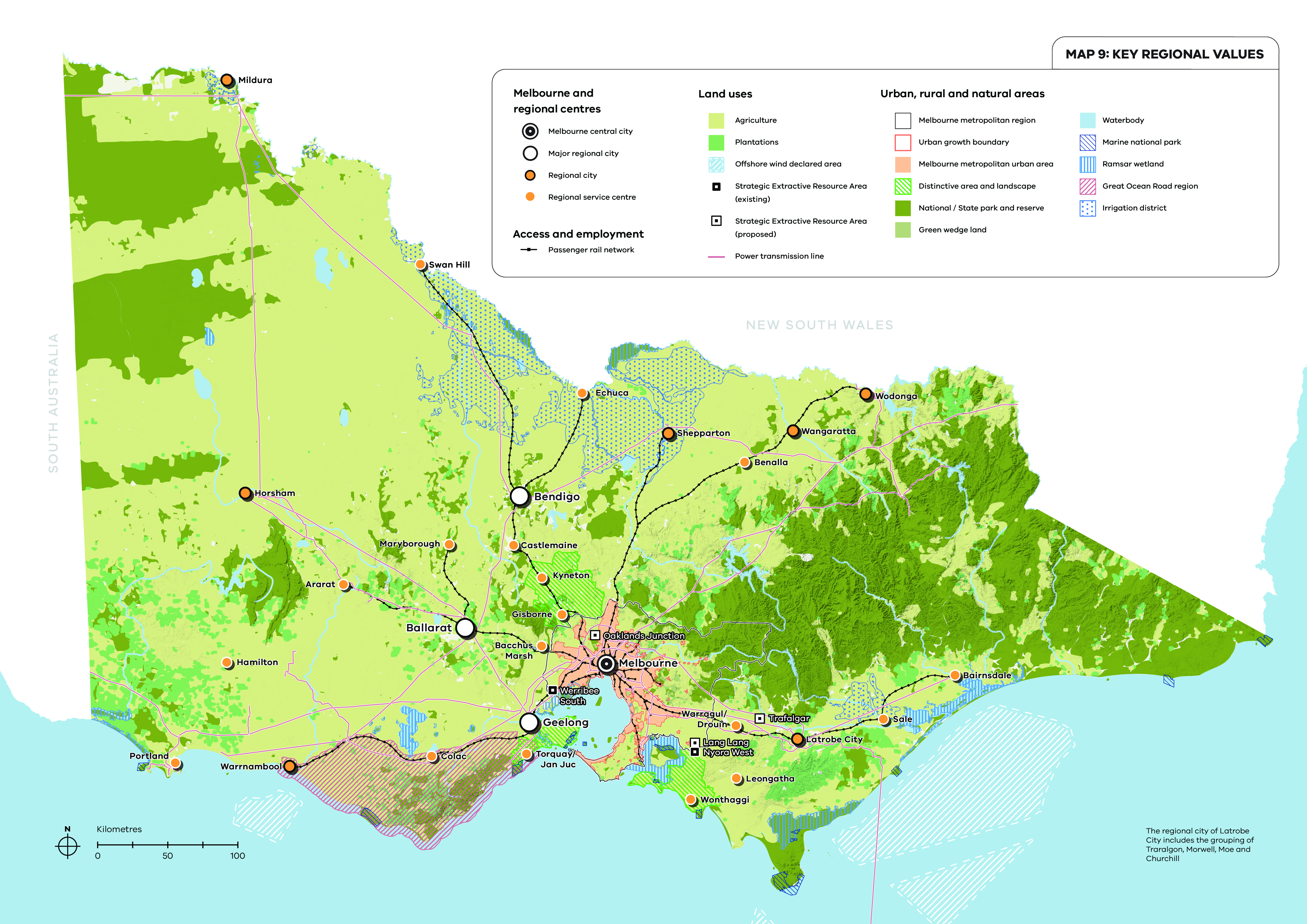 A map of Victoria highlighting types of land use